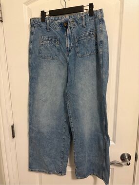 Old Navy Women's Medium Blue Baggy Wide Leg Jeans
